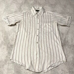 True Vintage 60s 70s Sears Perma Prest Shirt Big Collar Sheer Canada Made Mens M